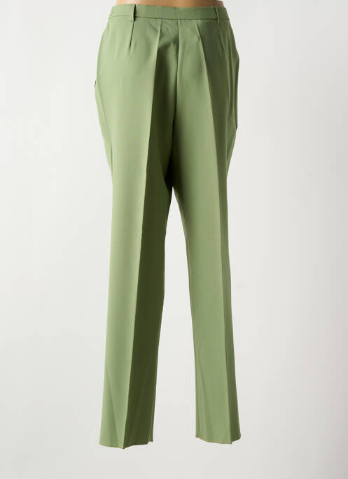 Pantalon droit tissage crêpe taille haute vert KARTING femme