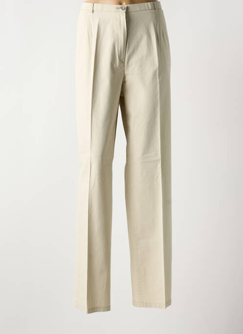 Pantalon droit beige BRUNO SAINT HILAIRE pour femme