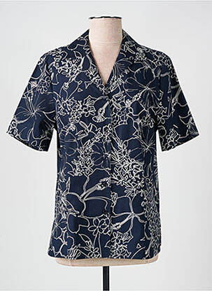 Chemisier manches courtes manches courtes bleu LUCIA femme