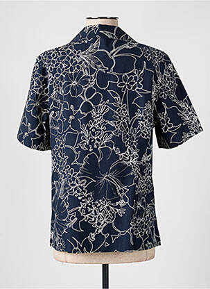Chemisier manches courtes manches courtes bleu LUCIA femme