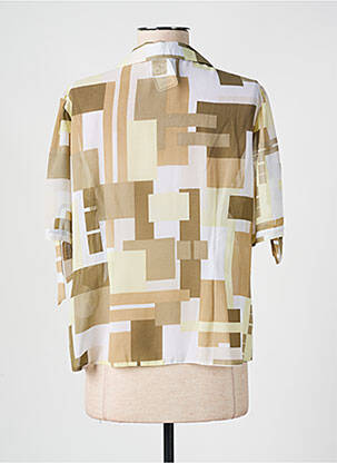 Chemisier tissage crêpe manches 3/4 beige LUCIA femme