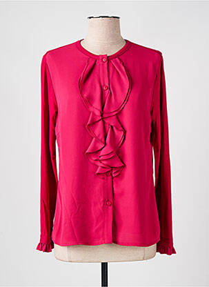 Chemisier tissage crêpe manches longues rose FRANK WALDER femme