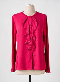 Chemisier tissage crêpe manches longues rose FRANK WALDER femme