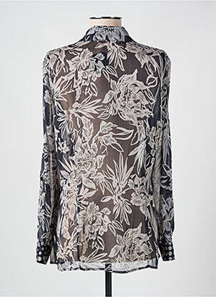 Chemisier imprimé fleurs manches longues gris FRANK WALDER femme