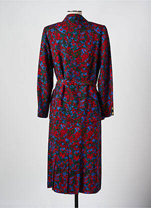 Robe mi-longue imprimé fleurs manches longues rouge PAUL MAUSNER femme