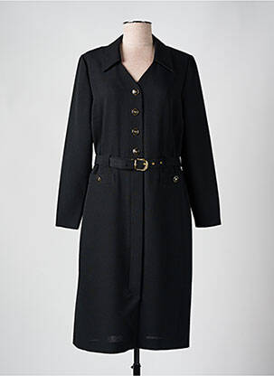 Robe mi-longue manches longues manches longues noir MARCELLE GRIFFON femme
