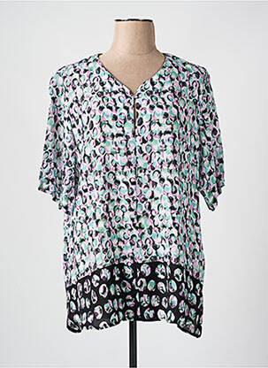 Blouse tissage popeline manches courtes noir ERFO femme