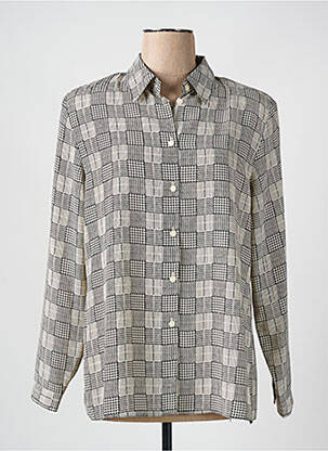 Chemisier tissage crêpe manches longues gris FOSBY femme