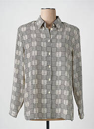 Chemisier tissage crêpe manches longues gris FOSBY femme