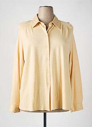 Chemisier coupe droite manches longues beige MARCELLE GRIFFON femme