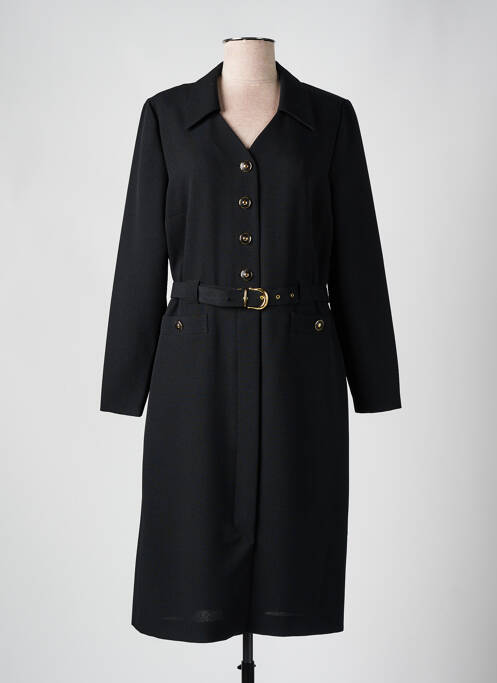 Robe mi-longue manches longues manches longues noir MARCELLE GRIFFON femme