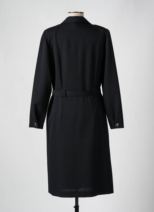 Robe mi-longue manches longues manches longues noir MARCELLE GRIFFON femme