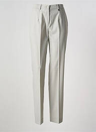Pantalon droit fermeture zippée sous rabat boutonné gris SAINT HILAIRE femme