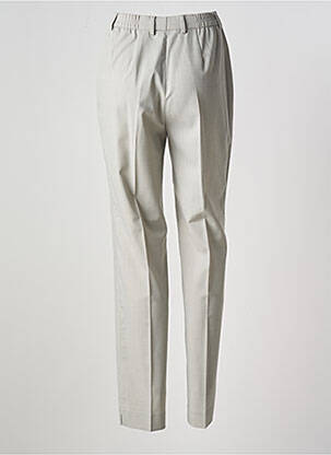 Pantalon droit fermeture zippée sous rabat boutonné gris SAINT HILAIRE femme