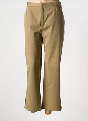 Pantalon 7/8 fermeture zippée sous rabat boutonné beige LUCIA femme