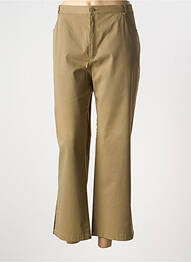 Pantalon 7/8 fermeture zippée sous rabat boutonné beige LUCIA femme