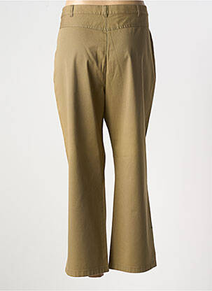 Pantalon 7/8 fermeture zippée sous rabat boutonné beige LUCIA femme