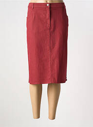 Jupe mi-longue coupe droite rouge KARTING femme