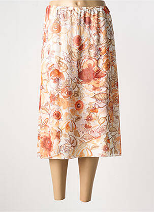 Jupe mi-longue taille élastique orange SOMMERMANN femme
