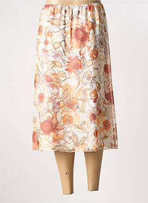 Jupe mi-longue taille élastique orange SOMMERMANN femme
