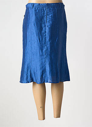 Jupe mi-longue coupe évasée bleu LEBEK femme