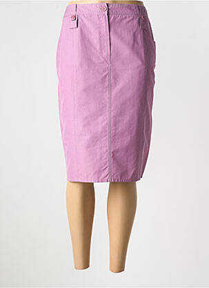 Jupe mi-longue coupe droite violet FRANK WALDER femme