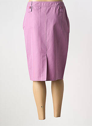 Jupe mi-longue coupe droite violet FRANK WALDER femme