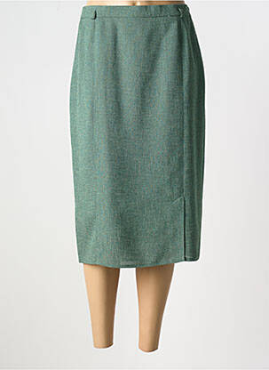 Jupe mi-longue coupe droite vert FRANK WALDER femme