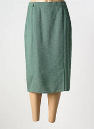 Jupe mi-longue coupe droite vert FRANK WALDER femme