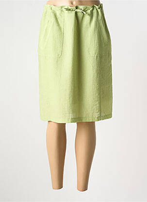 Jupe mi-longue fermeture zip latéral vert BARBARA LEBEK femme