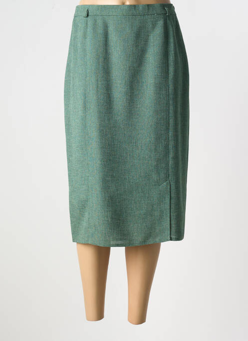 Jupe mi-longue coupe droite vert FRANK WALDER femme