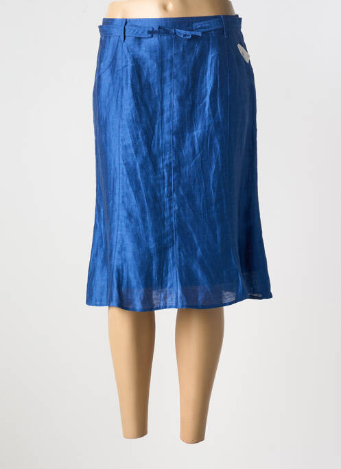 Jupe mi-longue bleu LEBEK pour femme