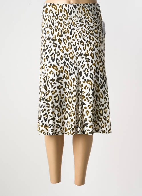 Jupe mi-longue marron FRANK WALDER pour femme