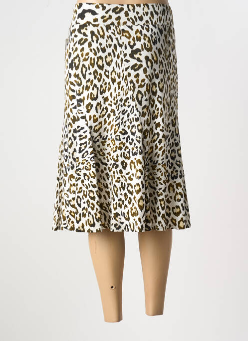 Jupe mi-longue marron FRANK WALDER pour femme