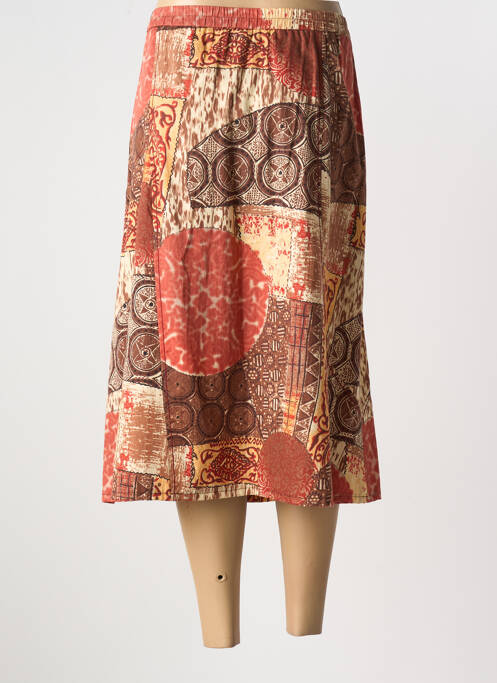 Jupe mi-longue marron K'TENDANCES pour femme