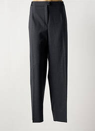 Pantalon droit fermeture zippée sous rabat boutonné gris NONET femme