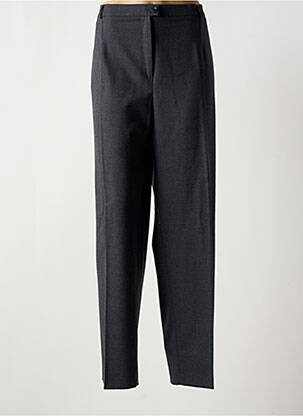 Pantalon droit fermeture zippée sous rabat boutonné gris NONET femme