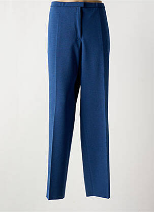 Pantalon droit fermeture zippée sous rabat boutonné bleu KARTING femme
