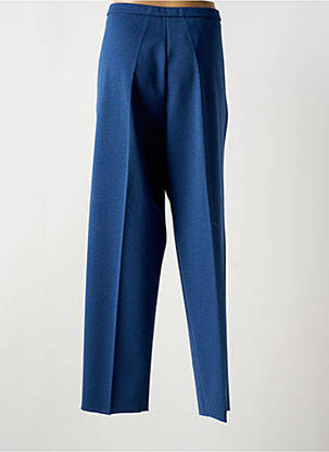 Pantalon droit fermeture zippée sous rabat boutonné bleu KARTING femme
