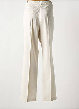 Pantalon droit fermeture zippée sous rabat boutonné beige FRANK WALDER femme