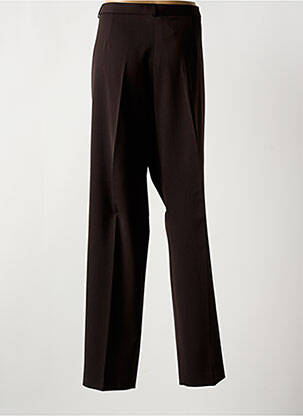 Pantalon droit fermeture zippée sous rabat boutonné marron SAINT HILAIRE femme