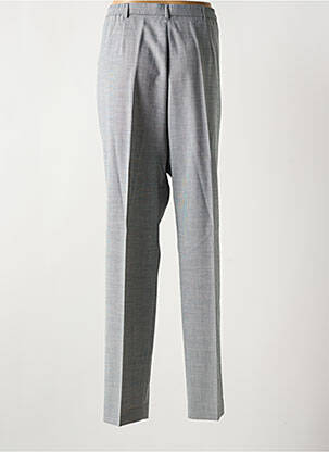 Pantalon droit fermeture zippée sous rabat boutonné gris SAINT HILAIRE femme