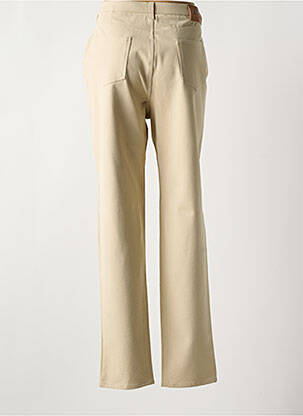 Pantalon droit fermeture zippée sous rabat boutonné beige KARTING femme