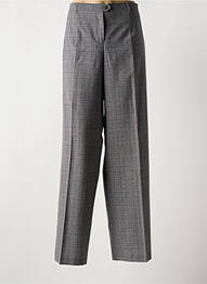 Pantalon droit fermeture zippée sous rabat boutonné gris LUCIA femme