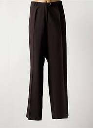 Pantalon droit fermeture zippée sous rabat boutonné marron FRANK WALDER femme