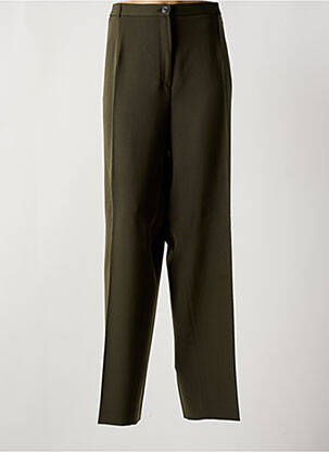 Pantalon droit fermeture zippée sous rabat boutonné vert SAINT HILAIRE femme