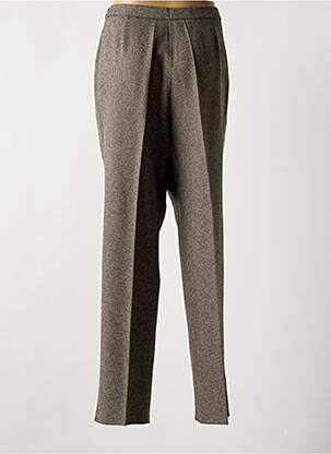 Pantalon droit fermeture zippée sous rabat boutonné gris KARTING femme