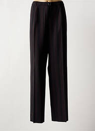 Pantalon droit fermeture zippée sous rabat boutonné noir KARTING femme