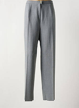 Pantalon droit fermeture zippée sous rabat boutonné gris KARTING femme