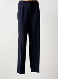 Pantalon droit fermeture zippée sous rabat boutonné bleu SAINT HILAIRE femme
